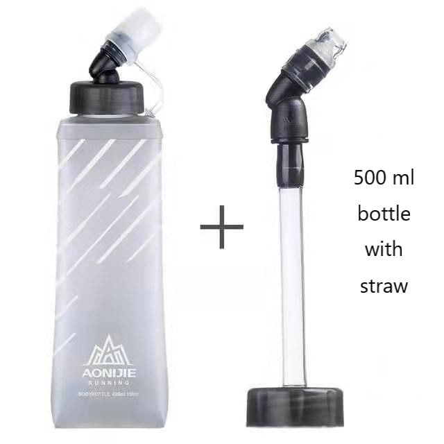 collapsible water bottle (500 ml) 500 ml bottle with straw